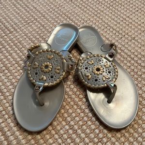 Jack Rogers Girls Miss Georgica Jelly Sandals in Silver and Platinum 13